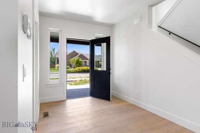 4149 Annie St, Bozeman, MT 59718 - foyer entrance with light wood-style flooring and baseboards