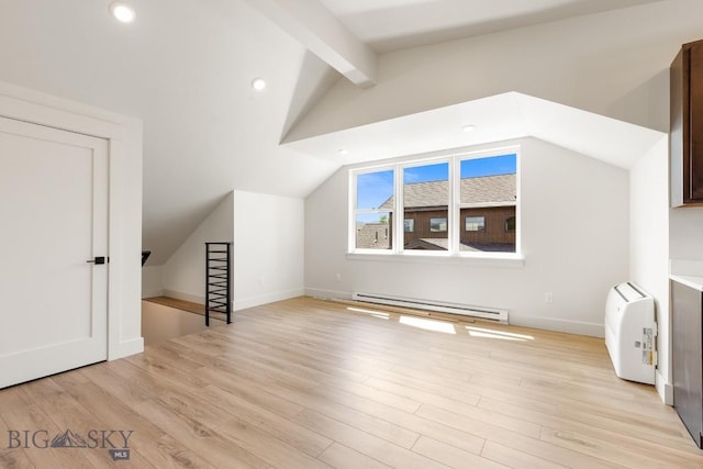 4149 Annie St, Bozeman, MT 59718 - additional living space featuring baseboard heating, light wood-style flooring, recessed lighting, and baseboards
