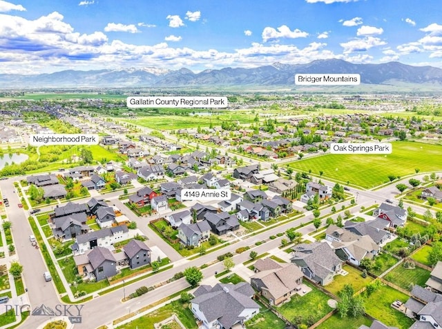 4149 Annie St, Bozeman, MT 59718 - aerial perspective of suburban area with mountains