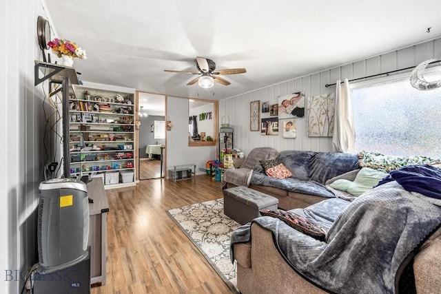 3101 Paxson, Butte, MT 59701 - living room featuring ceiling fan and wood finished floors
