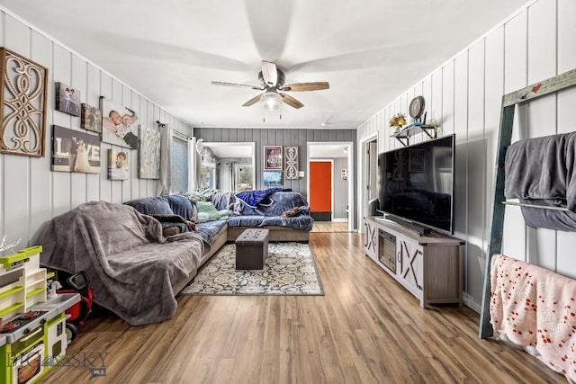 3101 Paxson, Butte, MT 59701 - living room featuring ceiling fan and wood finished floors