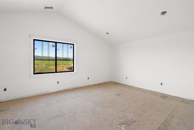 286 Lion Peak, Bozeman, MT 59718 - spare room featuring vaulted ceiling