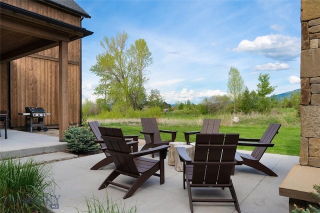 529 Clancy Way, Bozeman, MT 59718 - view of patio / terrace with an outdoor fire pit and area for grilling