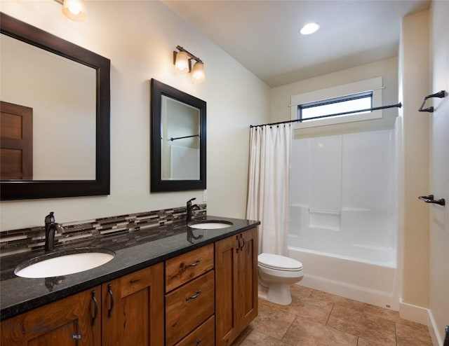 45 Spain Bridge Circle Dr, Belgrade, MT 59714 - bathroom with toilet, double vanity, and shower / tub combo