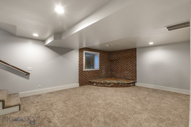 64 Duke Dr, Harrison, MT 59735 - finished basement featuring carpet flooring, baseboards, recessed lighting, and stairs