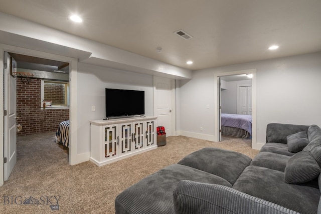 64 Duke Dr, Harrison, MT 59735 - living room with carpet, recessed lighting, and baseboards