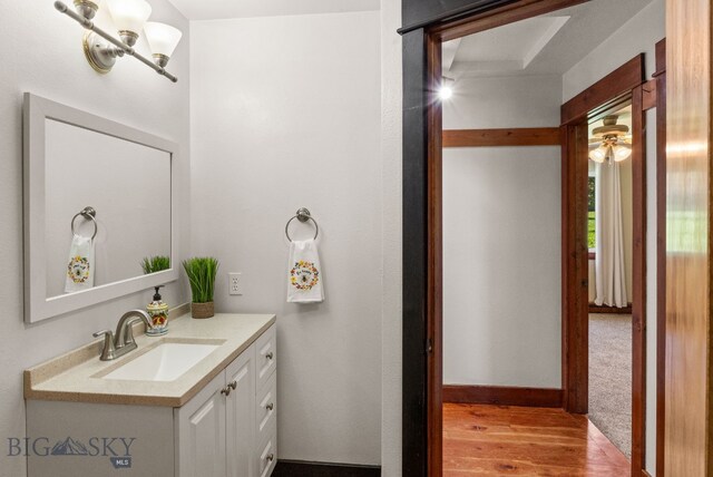 370 Prospector, Bozeman, MT 59718 - bathroom featuring vanity and wood finished floors