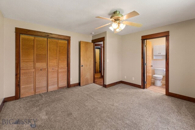 370 Prospector, Bozeman, MT 59718 - unfurnished bedroom featuring baseboards, carpet, a closet, and connected bathroom