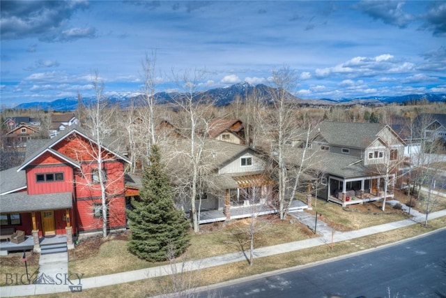 113 Nash Creek Ln, Bozeman, MT 59715 - aerial view of residential area with a mountain backdrop