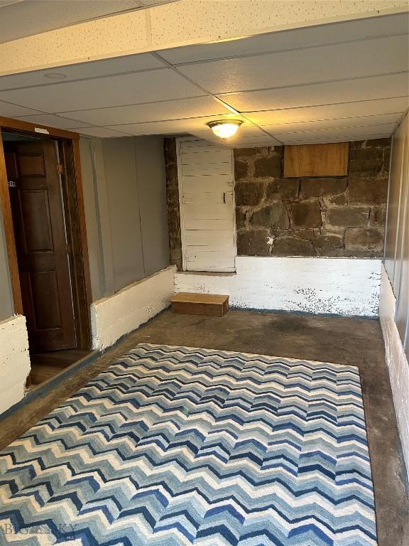 1106 Caledonia St, Butte, MT 59701 - finished below grade area with a drop ceiling