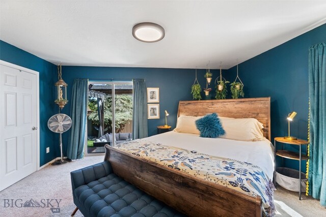 3197 Rose St, Bozeman, MT 59718 - bedroom featuring carpet, access to exterior, and baseboards