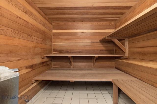 2421 Highland Blvd, Bozeman, MT 59715 - sauna with wood walls, wood ceiling, and tile patterned flooring