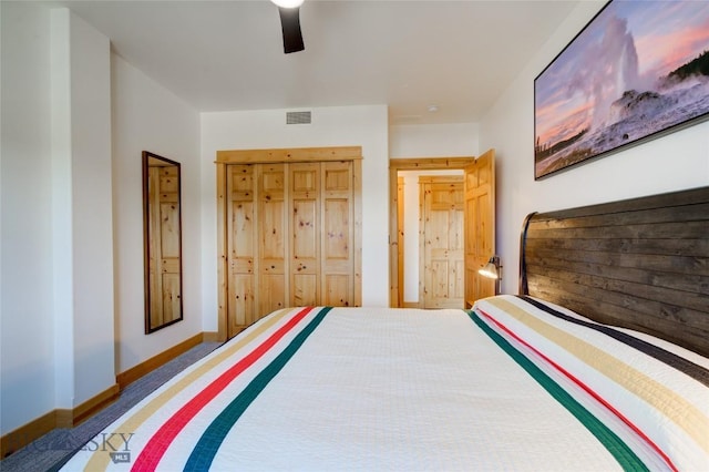 424 E Main St Unit E, Bozeman, MT 59715 - bedroom with baseboards, ceiling fan, and a closet