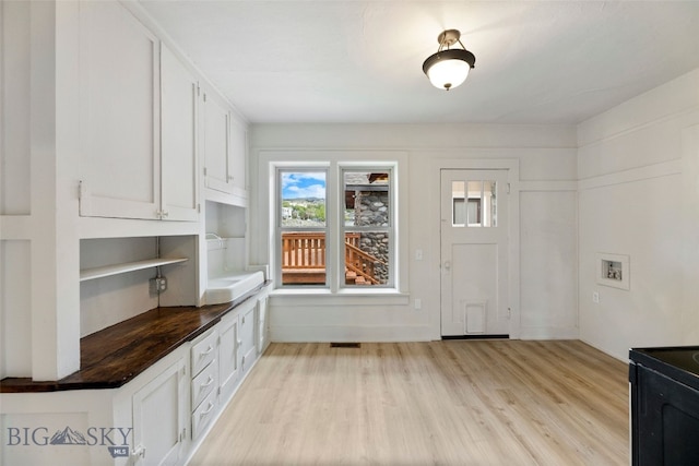 504 4th St, Gardiner, MT 59030 - unfurnished dining area with light wood-style flooring