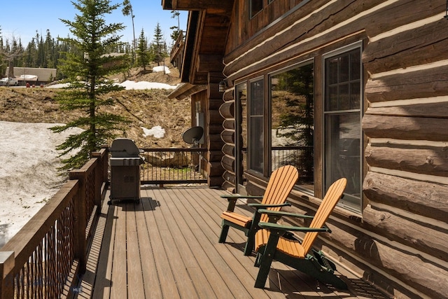 9 Manitou Loop Unit 45E, Big Sky, MT 59716 - wooden deck featuring a grill