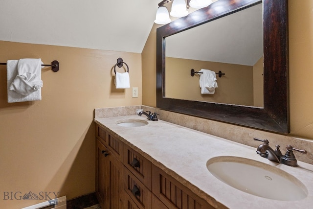 9 Manitou Loop Unit 45E, Big Sky, MT 59716 - full bath featuring double vanity and lofted ceiling