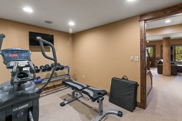 9 Manitou Loop Unit 45E, Big Sky, MT 59716 - workout room featuring carpet flooring and recessed lighting