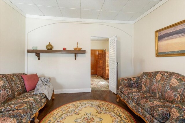1116-1118 California St, Butte, MT 59701 - living room with crown molding, wood finished floors, and baseboards