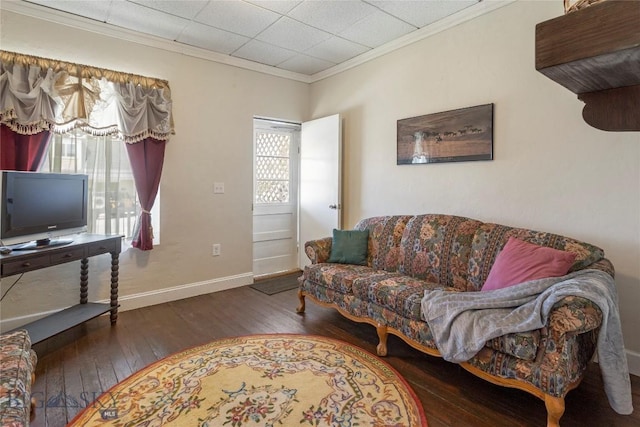 1116-1118 California St, Butte, MT 59701 - living room with hardwood / wood-style floors, ornamental molding, and baseboards