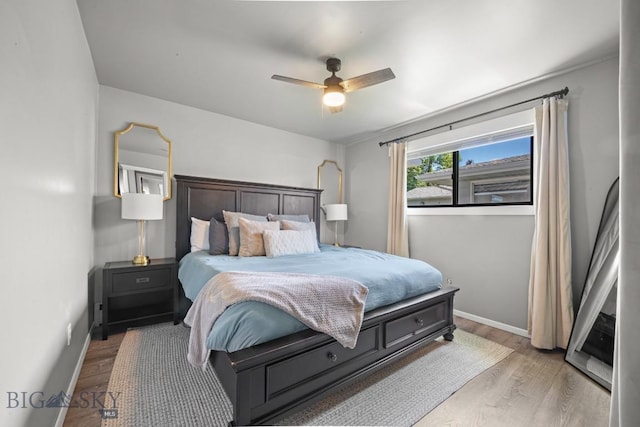 420 N 6th Ave, Bozeman, MT 59715 - bedroom with wood finished floors, ceiling fan, and baseboards