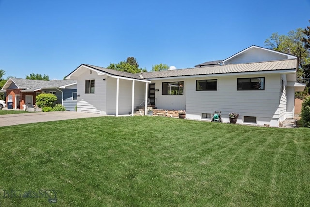 420 N 6th Ave, Bozeman, MT 59715 - view of front of property featuring a front yard, metal roof, and concrete driveway