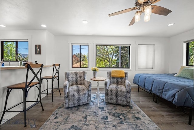 420 N 6th Ave, Bozeman, MT 59715 - bedroom featuring recessed lighting, wood finished floors, ceiling fan, and baseboards