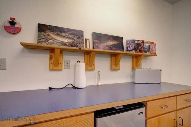 13 Coachman Ln, Mcallister, MT 59740 - kitchen with open shelves and wine cooler
