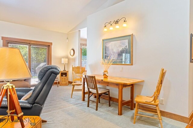 510 N 23rd, Bozeman, MT 59718 - carpeted dining room featuring lofted ceiling and baseboards