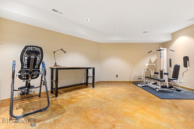 715 Bates Rd, Manhattan, MT 59741 - workout room with baseboards and recessed lighting