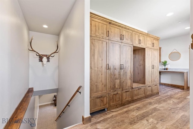 3483 Highline Rd, Manhattan, MT 59741 - mudroom featuring recessed lighting, baseboards, and light wood-style flooring