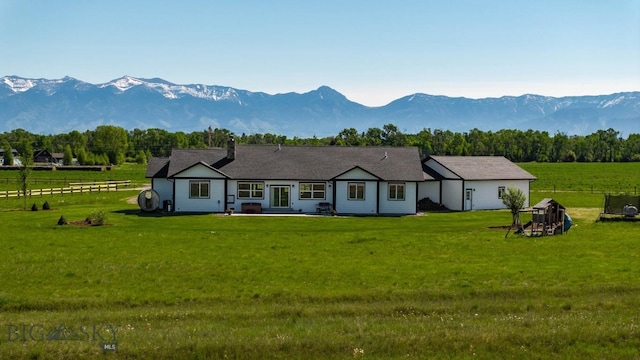 3483 Highline Rd, Manhattan, MT 59741 - view of front facade with a mountain view, a patio, and a view of countryside