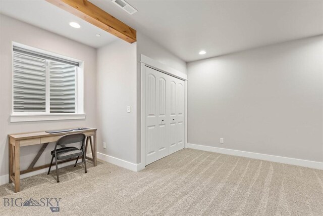 3483 Highline Rd, Manhattan, MT 59741 - office area with carpet, baseboards, and recessed lighting