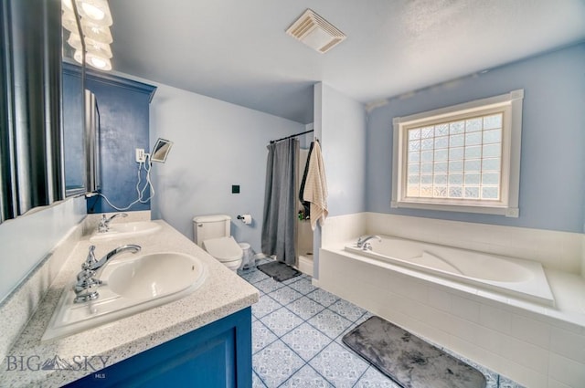 118 Clinton, Belgrade, MT 59714 - bathroom with a bath, double vanity, and a shower with curtain