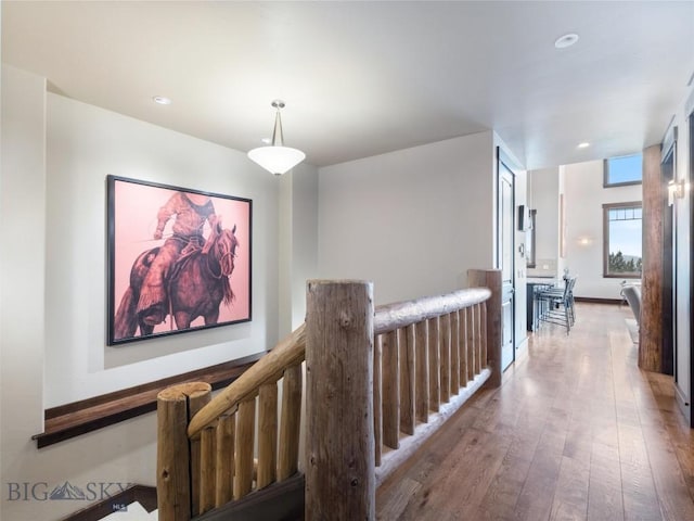 18 Upper Cascade Ridge Rd Unit 18, Big Sky, MT 59716 - hallway featuring hardwood / wood-style flooring and recessed lighting