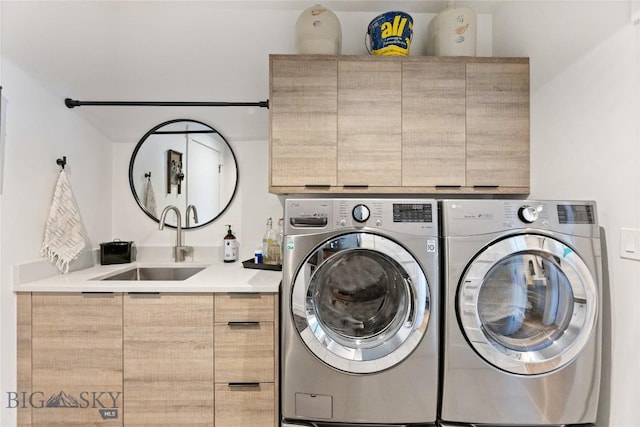 646 Arrow Trl, Bozeman, MT 59718 - washroom with cabinet space and independent washer and dryer