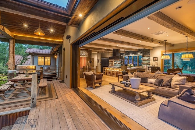 5933 Monforton School Rd, Bozeman, MT 59718 - lobby with beamed ceiling