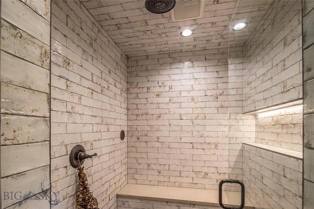 5933 Monforton School Rd, Bozeman, MT 59718 - full bath featuring a tile shower and recessed lighting