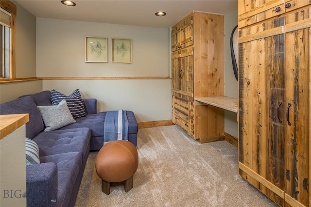 5933 Monforton School Rd, Bozeman, MT 59718 - living area with carpet flooring, baseboards, and recessed lighting