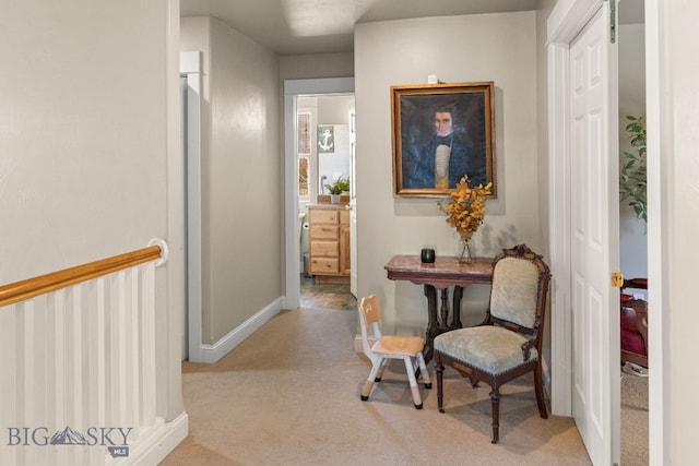 126 Pathfinder Trl, Bozeman, MT 59718 - hallway featuring light colored carpet and baseboards