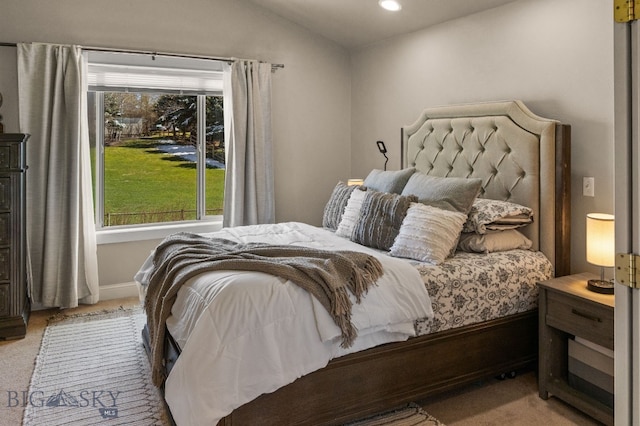 126 Pathfinder Trl, Bozeman, MT 59718 - carpeted bedroom with vaulted ceiling and recessed lighting