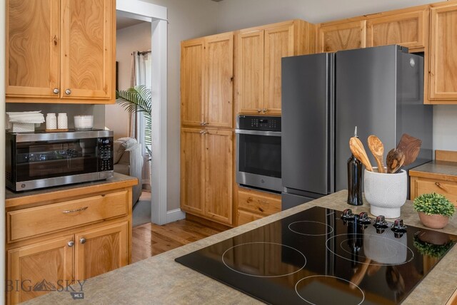 126 Pathfinder Trl, Bozeman, MT 59718 - kitchen with appliances with stainless steel finishes, light wood-style floors, and light countertops