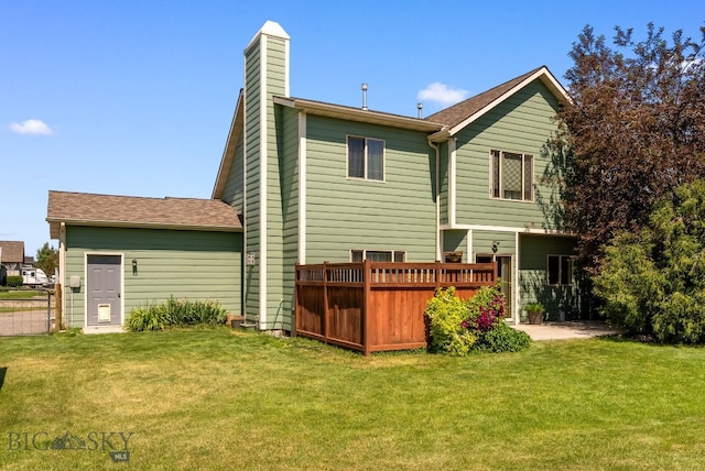 126 Pathfinder Trl, Bozeman, MT 59718 - rear view of house featuring a chimney