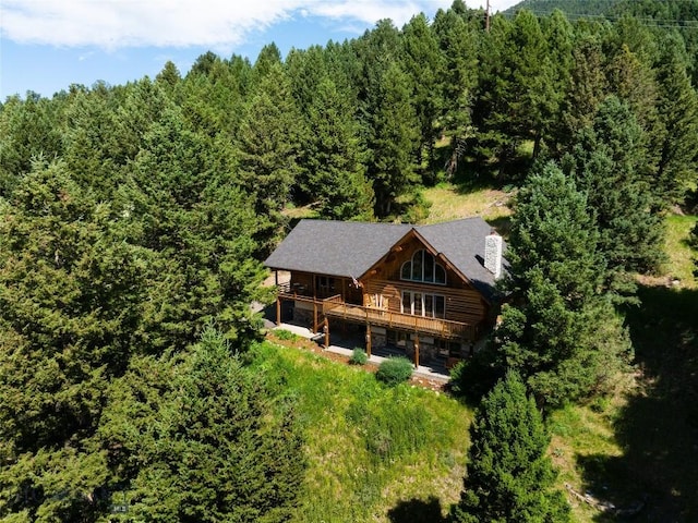 2415 Crazy Horse Rd, Big Sky, MT 59716 - view from above of property with a heavily wooded area