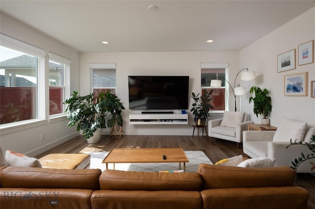 810 Butler Crk, Belgrade, MT 59714 - living room featuring wood finished floors and recessed lighting