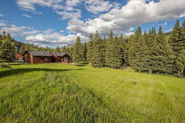 48042 Gallatin Rd, Big Sky, MT 59730 - view of grassy yard featuring a forest view