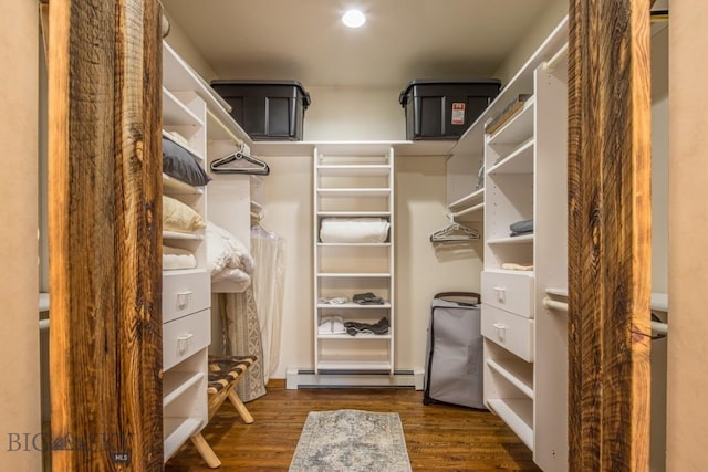 48042 Gallatin Rd, Big Sky, MT 59730 - spacious closet with a baseboard heating unit and wood finished floors