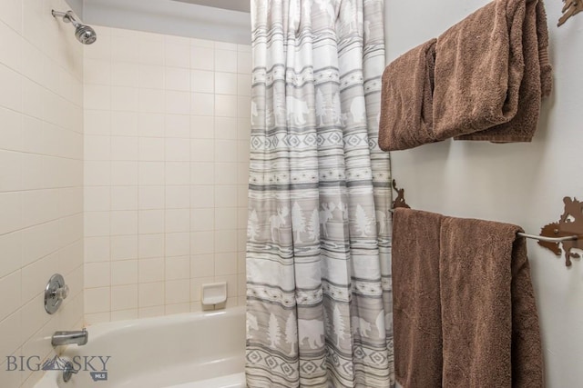48042 Gallatin Rd, Big Sky, MT 59730 - bathroom with shower / tub combo with curtain