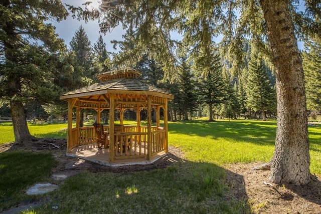 48042 Gallatin Rd, Big Sky, MT 59730 - view of grassy yard with a gazebo