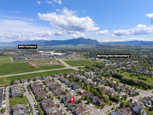 3171 Spring Ridge Dr, Bozeman, MT 59715 - aerial perspective of suburban area with mountains