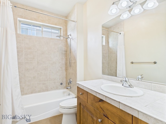 3405 W Fieldstone Dr, Bozeman, MT 59715 - full bathroom with shower / bath combo, vanity, and toilet